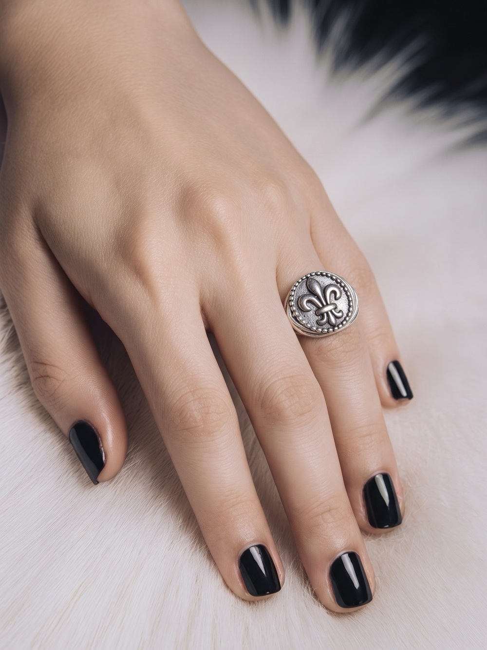 Wire Wrapped Fleur de Lis Ring Hand Crafted Silver Tone NWT